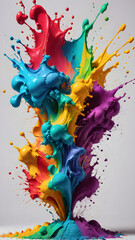 Obraz premium rainbow colored paint powder splash isolated