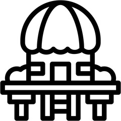 Vector Icon Hut, Wooden, Planks, Safari, Architecture, Village