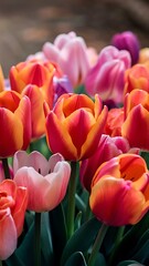 Bunch of colorful tulips