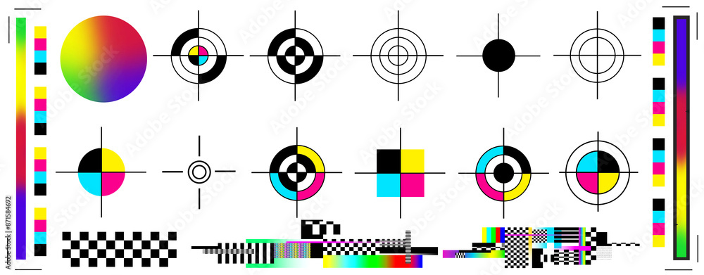 Poster png colorful calibration test pattern set
