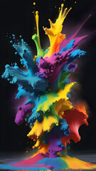 Fototapeta premium rainbow colored paint powder splash isolated