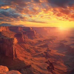 Naklejka premium Canyonlands at sunrise ,isolate ,minimal, simple background