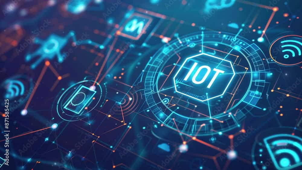 Aufkleber internet of things (iot) concept. iot internet of things digital transformation modern technology on