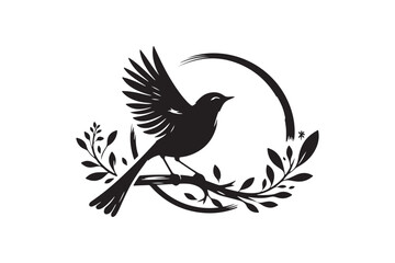 Bird silhouette vector illustration.