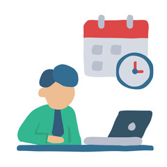 Deadline Flat Style Icon  vector design and illustration template