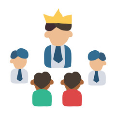 Leadership Flat Style Icon  vector design and illustration template