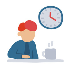 Coffee Break Flat Style Icon  vector design and illustration template