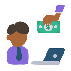 Compensation Flat Style Icon  vector design and illustration template