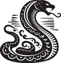 cobra snake silhouette vector art illustration