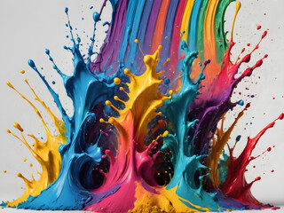 rainbow colored paint powder splash isolated