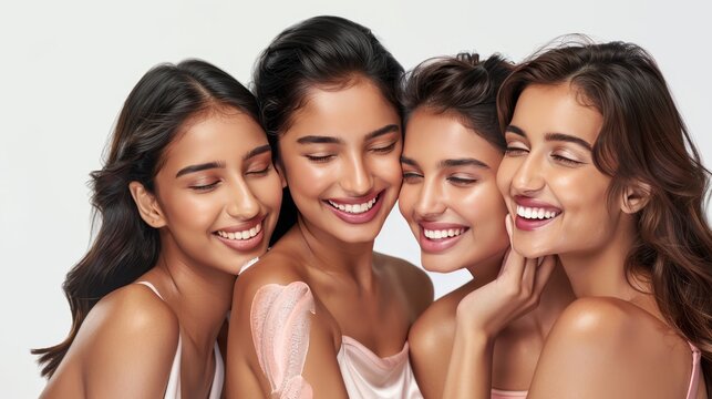 Asian women s spa skin beauty on white background, full body studio photo for advertising - Powered by Adobe