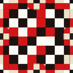 seamless pattern of checkered design in a minimalistic, monochrome palette, Generative AI