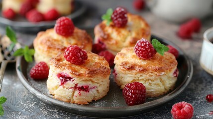 French cuisine. Berry potato biscuits.