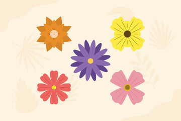 Beautiful flower concept. Colored flat vector illustration isolated.