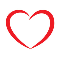 Red heart shape. Easy editable vector design.