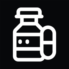 White Pill Bottle Icon