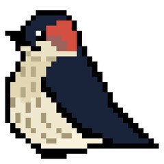 Fototapeta premium ドット絵, アニマルイラスト, コシアカツバメ