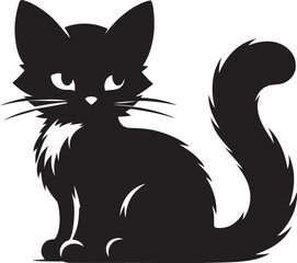 cat silhouette vector art illustration