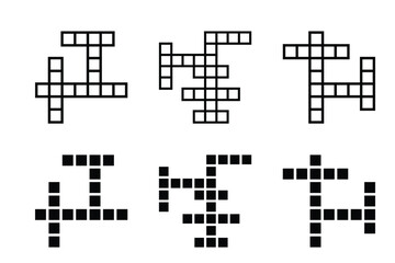 Fototapeta premium Crossword puzzle set icon. linear style sign for mobile concept and web design. Carved crossword outline vector icon. Recreation symbol, logo