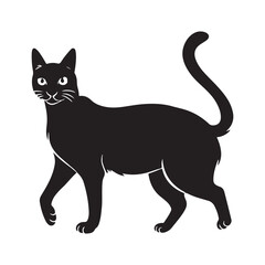 Black cat vector silhouette