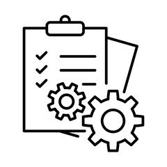 document management icon Linear symbol structure for use in designing infographics, illustrations, websites, and presentations.