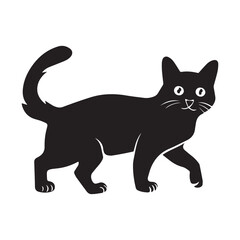 Black cat vector silhouette