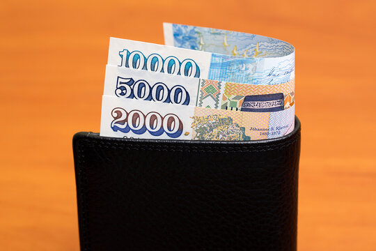 Icelandic crown in the black wallet