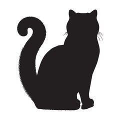 Black cat vector silhouette