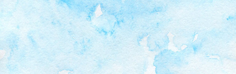 hand drawn abstract soft brush painted white and blue watercolor background