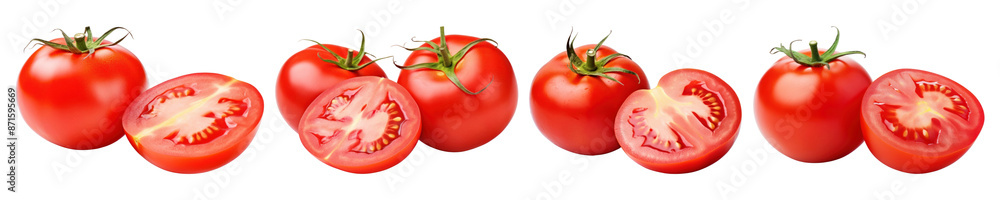 Poster fresh tomato vegetable food set