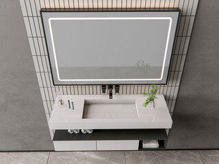 3d rendering modern vanity bathroom decoration inspiration