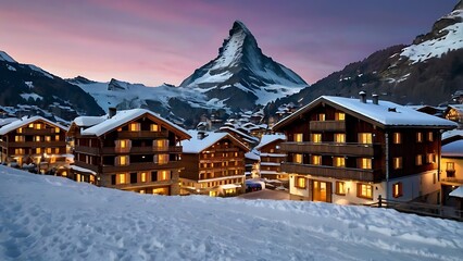 Zermatt Village at Twilight
