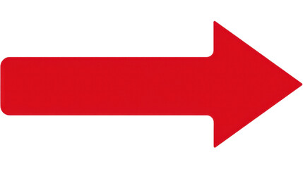 A large red right-pointing arrow isolated on a transparent background. PNG