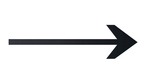 Black arrow pointing to the right on a plain transparent background. PNG