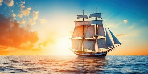 Obraz premium Sailboat at Sunset
