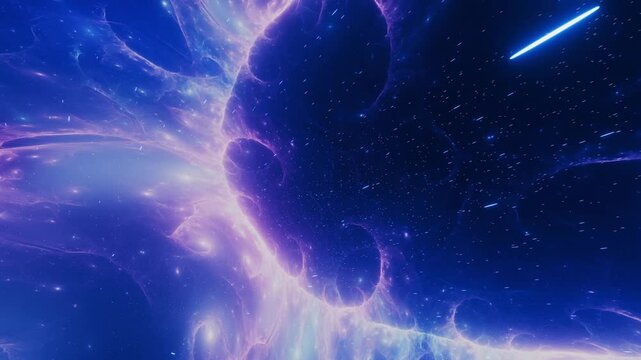 Space travelling into neula and galaxy