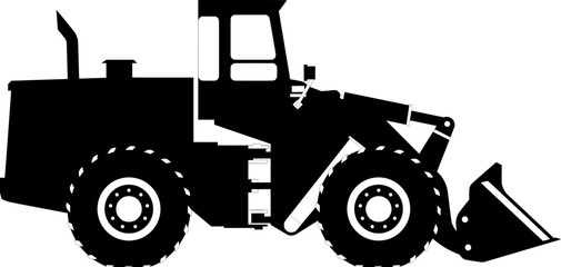 tractor silhouette vector