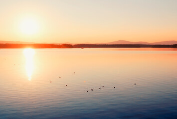 Obraz premium Sea landscape. Summer sunny water scene. Sea harbor