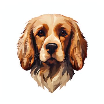 A cocker-spaniel pixel icon design on white background.