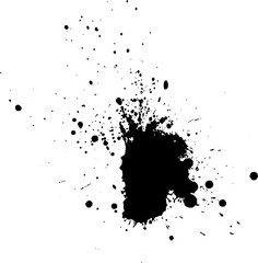 black ink dropped splash splatter on white background vector