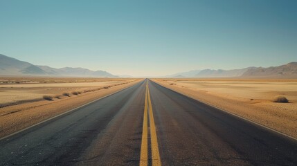 Landscape of A Road on a Desert