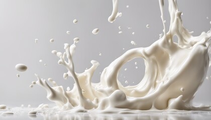 Splash of fresh milk or cream isolated on white background