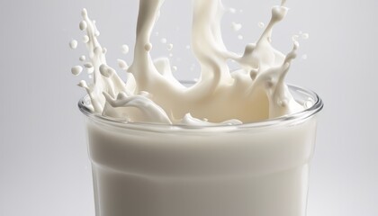 Splash of fresh milk or cream isolated on white background