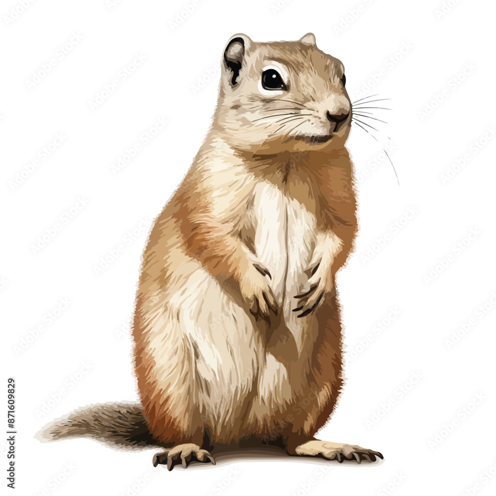 Wall mural ground squirrel clipart isolated on white background