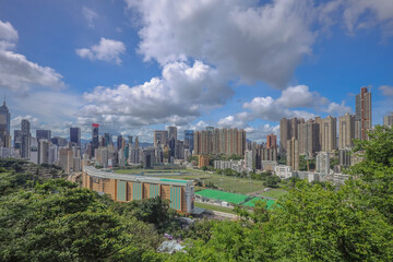Fototapeta premium Contemporary Building in Happy Valley, Hong Kong City June 23 2024