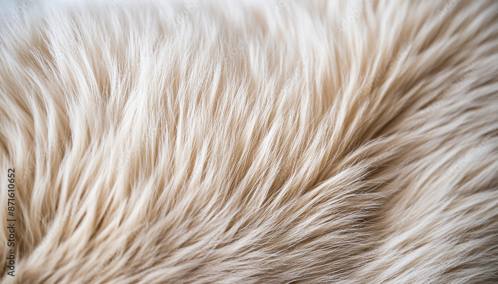 Poster clean white fur texture using abstract background wallpaper design; soft focus and blur concept