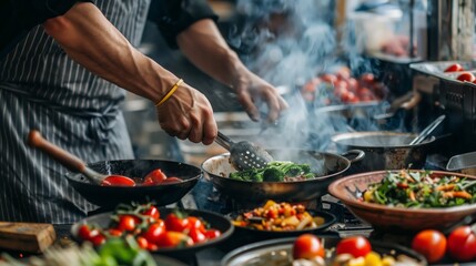 A joyful image of someone cooking their favorite meal, showcasing their passion and unique culinary talent.