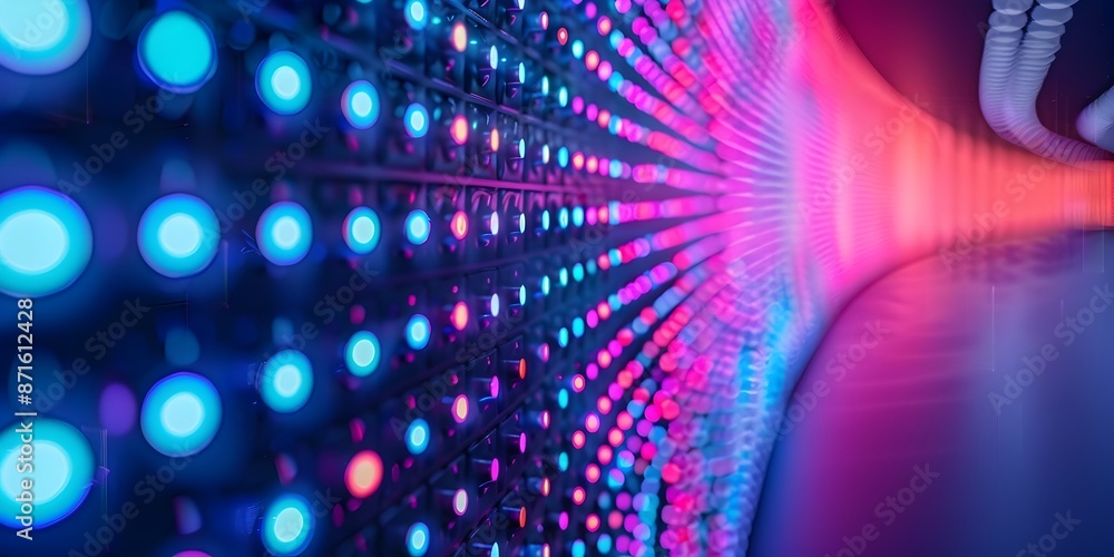 Poster mesmerizing interactive led light display for modern product presentations and backdrops