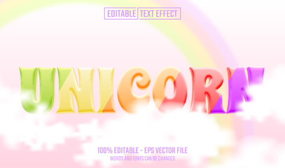unicorn editable text effect