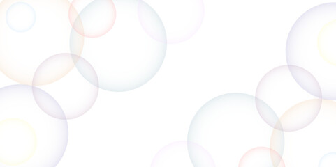 Colorful bubbles. Abstract, Colorful transparent pink, blue and soap bubbles floating in the air. Modern abstract light pink bubble background with circles. Banner pattern with copy space illustration